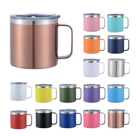 Promotional Custom Stackable 14oz Stainless Steel Travel Mug with Lid for Camping