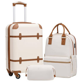 3-piece luggage set with TSA lock, spinner wheels, and extendable handle