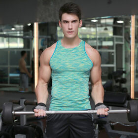 OEM/ODM Men Recycled Fabric Workout Tank Top, Breathable Quick Dry Sleeveless Sports Shirt