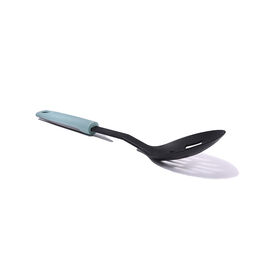OEM ODM Slotted Nylon Cooking Spoon 28cm PP Handle Non-stick Safe Skimming Spoon Multi-purpose Food Strainer Ladle Household