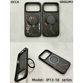 Fake Kevlar phone case with customizable metal camera frame and rotating bracket, all inclusive