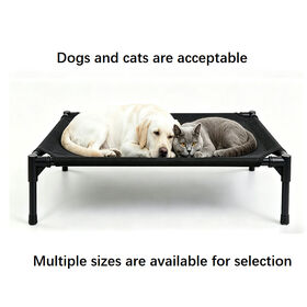Outdoor elevated cooling dog bed - Portable elevated camping pet hammock - Breathable and easy to assemble - Strong load-bearing