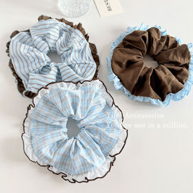 Customizable Colorful Lace Ponytail Holder Sweet Flower Hair Accessory with Stretchy Ring for Voluminous Hair