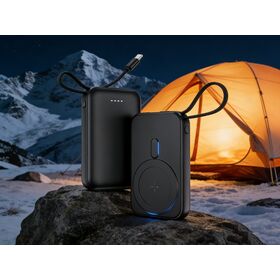 2026 newly launched mini 10000mah magnetic wireless power bank with dual charging solution. It supports wired fast charging