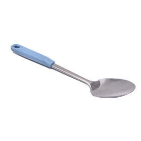 OEM ODM Solid Stainless Steel Soup Spoon 30cm PP Handle Deep Round Serving Spoon Kitchen Cooking Utensil Wholesale