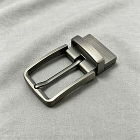 Polished Reversible Swivel Pin Belt Buckle, Heavy Duty Metal Rotatable Prong Buckle for Men Women Leather Belts, Business & Casual