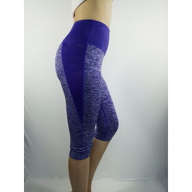 Custom Women Recycled Mesh Yoga Leggings, Cross Waist High Waist Butt Lifting Workout Pants