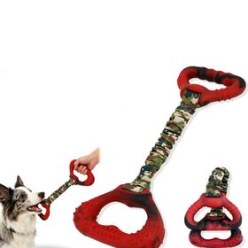 Durable Retractable Dog Training Tug Toy Nylon Rubber Dog Chew Toy Outdoor Interactive Play Tug Toy for Aggressive Pet Supply