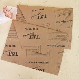 Wholesale Cheap Thick Recyclable Kraft Printed Envelope for Bakery Caffe Paper Goods Wholesale Business