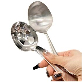Stainless Steel Egg Shaped Serving Soup Spoon