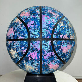 Stylish Blue Camo Size 7 Composite Leather Basketball, Anti-slip Ball for Indoor Gym & Outdoor Court Training