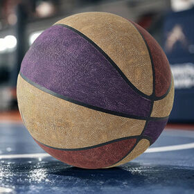 Vintage Tri-color Suede Texture Size 7 Composite Basketball, Pebbled Streetball for Indoor & Outdoor Courts
