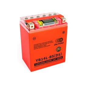 Outdo Zero Maintenance 12V 14Ah VRLA Motorcycle Battery Deep Cycle CE ROHS Certified Orange AGM for Street and Dual Sport