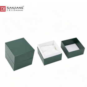 Customizable Logo Dark Green Matte Blank Lid Square Full Set Jewelry Leather Storage Box
