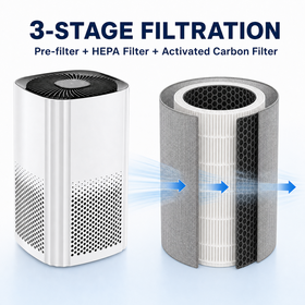 OEM Compact HEPA Air Purifier with 220 m3/h CADR, Dust Sensor, Ionizer, Touch Control and Optional WiFi for Home Use