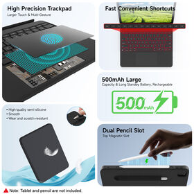 360 degree Rotating Stand Keyboard Case with Split Cover Stylus Holders, Anti-Oil Surface for iPad Air 12.9/13" iPad Pro 3 4 5 6