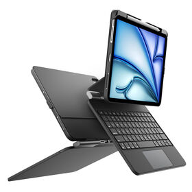 4 in 1 Hub Keyboard Case with USB C Smart Connector Wired Zero Lag, 7 Color Backlit & High Refresh Trackpad for iPad 10.9/11"