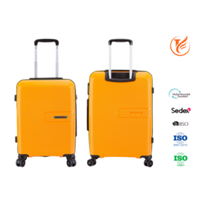 Travelnota Bright orange-yellow PP hard-shell suitcase.