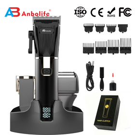 Anbolife New 2-in-1 Electric Hair Clipper Removable Battery 2000mAh Adjustable Lengths for Outdoor Hotel Use Europe