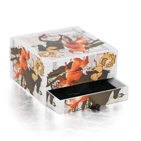 Wholesale Cheap Rigid Grey Board Slide Out Box Custom Illustration Print for Collectible Trinket Packaging