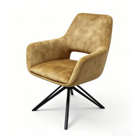 Modern Hollow Cutout Suede Swivel Arm Conference Chair For Meeting Room Office Home