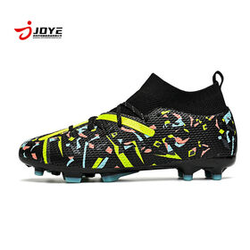 Custom High Ankle Men Soccer Cleats Firm Ground Football Boots TPU Outsole Synthetic