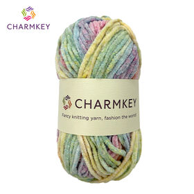 Wholesale Custom 100% Polyester Speckled Chenille Yarn Plush Knitting Yarn for Crochet Blankets Cushions Home Decor