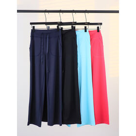 High Waist Drawstring Pocket Wide Leg Yoga Pants