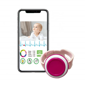Wearable Baby Breathing Monitor with Vibration & Sound Alerts-Bluetooth APP Sleep Tracker, Rechargeable, CE Certified