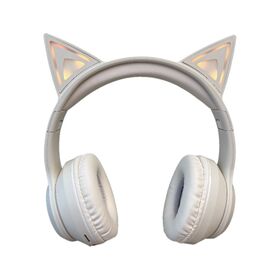 Factory Supplier Led Lights Cat Headphones Customized Logo Folding Over Ear Headphones Flashing RGB Headset for Sport Music