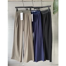 Damen Palazzo-Hose mit hoher Taille, elastischem Bund und Falten vorne