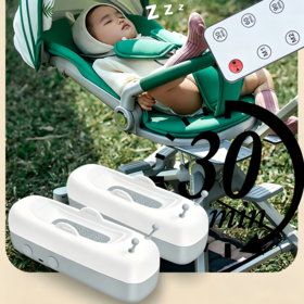 Portable Baby Stroller Rocker with Remote-2 Speed, Timer (30/60/90min), USB Rechargeable, ABS+Silicone for Newborn