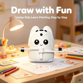 Modern Interactive Learning Tool for Kid Growth Support Advanced Photography Recognition Sensor Smart Vision Sketching Robot