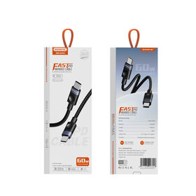 SOMOSTEL Wholesales SMS-BW53 3.3ft 1m Powerline C-C 60W and C-IPH 27W charging output USB-C fast-charging braided cable
