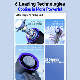 Goods Handheld Fans Factory Direct Wholesale 13800RPM High Speed Turbo Mini Fan 100 Speed Rechargeable Personal Cooling Device ...