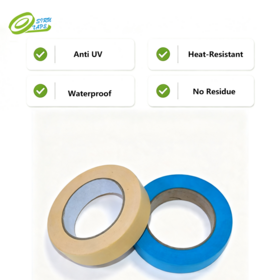 Aoma UV-resistant and Waterproof Automotive Masking Tape Rubber Adhesive Plain Tape for Car Painting