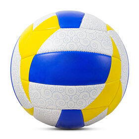 Comfortable Printed Swirl Pattern Machine-sewn PU Official Size 5 Volleyball for School PE & Recreational Indoor Play