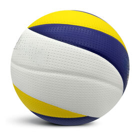 Anti-slip Dimpled Yellow White Navy PU Official Size 5 Volleyball for Indoor Matches & School Daily Training
