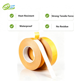Aoma High Temperature Leaves No Residue Yellow Liner PVC Double Sided Strong Stickiness Tape for Home & Carpet Seaming