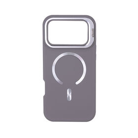 Three-in-one spray-painted solid-color phone case with a magnetic ring featuring a CD-style pattern for iPhone