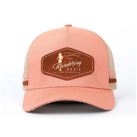 Custom "Wandering Ozzie" Leather Patch Trucker Hat | Premium Australian Outback Souvenir Cap | Private Label 5-Panel Mesh Back Hat