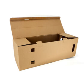 Heavy Duty Wardrobe Box Custom Printed Corrugated Clothes Moving Box with Metal Bar Carry Handle Storage Carton Wholesale Supplier