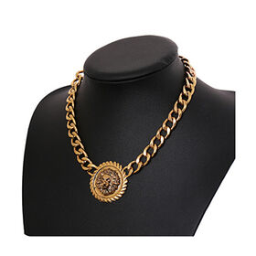 Simple Design Gold Lion Pendant Necklace, Customized Sizes are Accepted