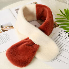 The new plush scarf female fur collar warm and thick patchwork color imitation lazy rabbit fur