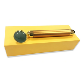 Cross-border Supply Powder Crystal Jade Roller Massager Facial Vibration Type Massage Stick with Custom Logo