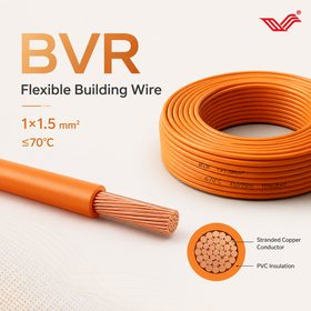1-10mm BVR Flexible Copper Cable 450/750V PVC Insulated Single Core Flame Retardant Building Wire