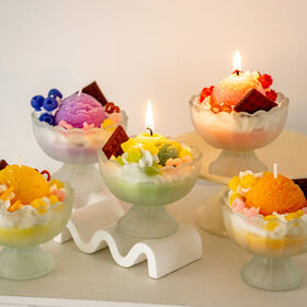 Handmade Luxury Scented Soy Wax Candle Unique Ice Cream Design Long-lasting Fragrance Eco-friendly Home Decor For Diwali