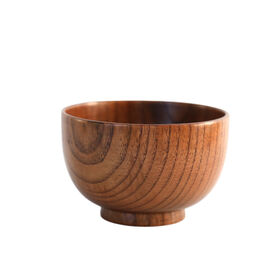 Japanese Style Vintage Jujube Wood Bowl Handmade Wooden Rice Bowl Large Wooden Soup Noodle Bowl Tableware