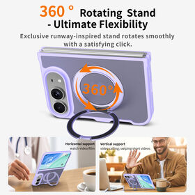 Premium Skin Touch Swivel Stand Case for iPhone 18 Ultra Fold with Shockproof Hinge Design