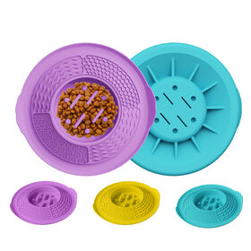 Silicone Slow Feedeing Dog Bowl with Strong Suction Cup Pet Lick Mat Bowl Anti-Choke Slow Eating Bowl for Dogs Pet Supply